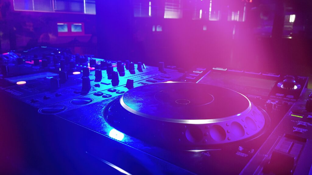 dj booth at the night club with dj console closeu 2022 11 14 05 25 00 utc